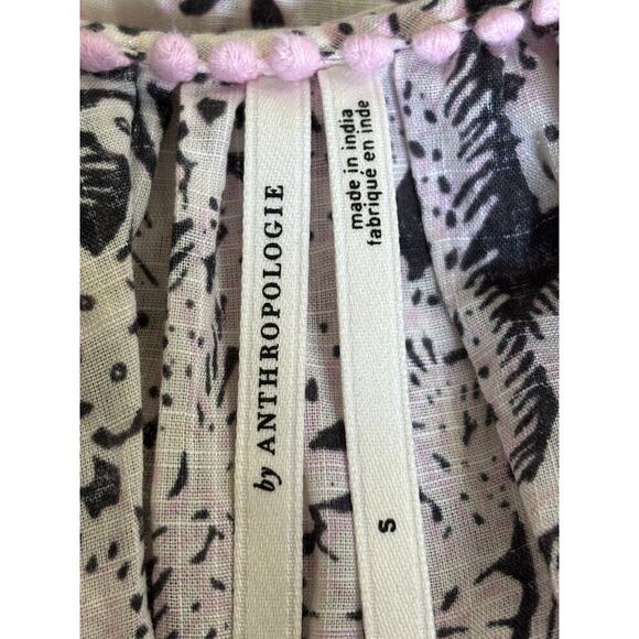 Anthropologie blue/white peasant top, romantic, cottagecore, floral, soft girl - Picture 5 of 6